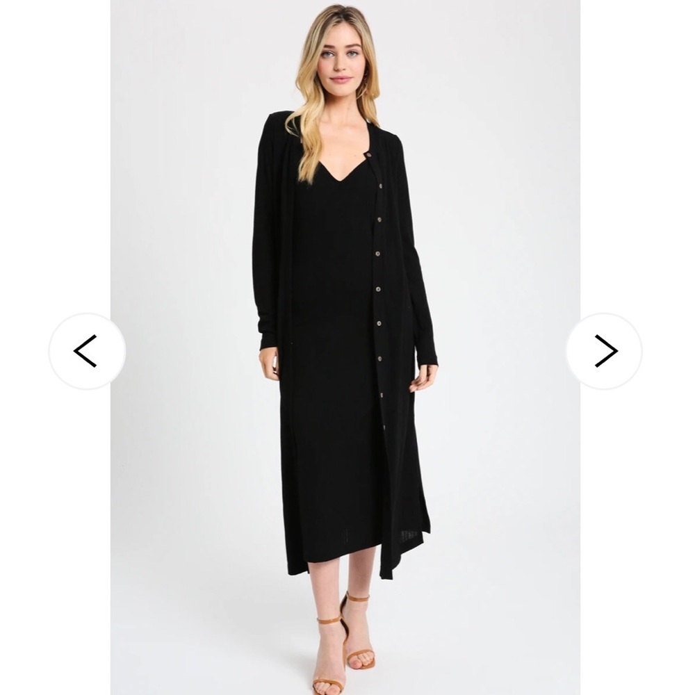 Wishlist Ribbed Knit Cardi Maxi Set
